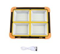 LONGONGAN Luz de trabajo solar portátil LED 200 W 15000 LM 288 perlas, luz de emergencia recargable de 4800 mAh con 4 modos IP66 a prueba de agua para acampar, talleres y construcción