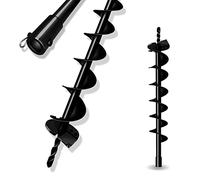 LONGRUN Broca de barrena de tierra con 20 mm Cabeza del eje interior Excavadora de postes, Barrenas espirales sólidas para excavadoras de agujeros para cercas-10cm x 80cm