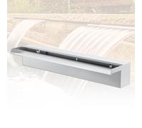 LONGRUNNEW Cuchillas de Fuente Piscina Cascada Acero Inoxidable, Departamento Aliviadero con Accesorios para Decoración de Estanque Exterior de Patio de Jardín (Longitud 60cm, Ancho 15cm)