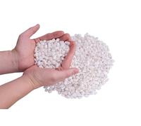 LONGTEAM Piedras decorativas, guijarros pulidos naturales, grava para interiores y exteriores para maceta, pecera, paisajismo, rellenos de jarrón (6 libras, blanco)