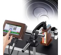 LONGTEAMOON Máquina de codificación automática con Pantalla táctil,Impresora de inyección de Tinta Industrial,Máquina de codificación en línea,para código QR de Texto/código de Barras/número,25.4MM