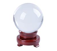 LONGWIN Bola de adivinación de cristal grande de 120 mm con soporte de madera