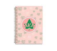 LONGXIN AKA Sorority Gifts for Women Pink and Green Spiral Notebook AKA Paraphernalia Gifts for Girls Sister Lined Journal Notebook for Work School Note Taking