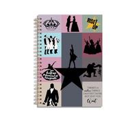LONGXIN Broadway Musicals Leather Spiral Notebook Broadway Fans Musical Lovers Gift Lined Journal Notebook for Work School Note Taking