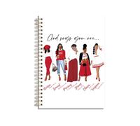 LONGXIN Cuaderno de parafernalia para mujeres, hermanas, amigas, regalo de hermandad griega, Dios dice que eres, tapa dura, cuaderno en espiral de 5.8 x 8.3 pulgadas