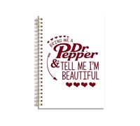 LONGXIN Dr Pepper Merch Humor Themed Spiral Notebook Decor Dr Pepper Gifts Lined Journal Notebook for Work School Note Taking
