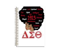 LONGXIN DST Sorority Gifts DST Spiral Notebook Delta 1913 Sigma Theta Sorority Paraphernalia Gifts for Women Girls Sister Inspirational Lined Journal Notebook for Work School Note Taking