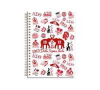 LONGXIN DST Sorority Gifts Elephant Pattern Spiral Notebook Delta 1913 Sigma Theta Sorority Paraphernalia Gifts for Women Girls Sister Inspirational Lined Journal Notebook for Work School Note Taking