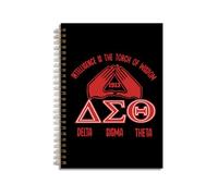 LONGXIN Sorority Gifts Black Spiral Notebook DST Delta 1913 Sigma Theta Sorority Paraphernalia Gifts for Women Girls Sister Inspirational Lined Journal Notebook for Work School Note Taking
