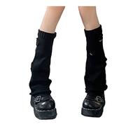 Longyangqk Calentadores de piernas para mujeres, calentadores de piernas de punto acanalado Harajuku Kawaii Botas de tacones altos Warm Fuzzy Leg 90s Girls Streetwear