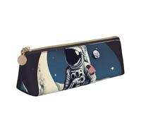 Longzehao Astronaut on The Moon Print Simple Triangular Estuche para papelería, cosméticos, artículos de tocador, blanco, talla única, decoración artística, blanco, talla única, Art Deco, Blanco, One