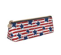 Longzehao Bandera de rayas de estrella blanca roja impresión simple triangular pluma caso almacenamiento para suministros de oficina, cosméticos, artículos de tocador, blanco, un tamaño, Art Deco,