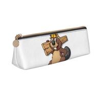 Longzehao Beaver Working Print - Estuche triangular simple para guardar artículos de oficina, cosméticos, artículos de tocador, Blanco, One Size, Art Deco