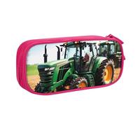 Longzehao Big Capacity Company - Estuche para lápices con estampado de tractor agrícola, doble capa, con cremallera, organizador de maquillaje