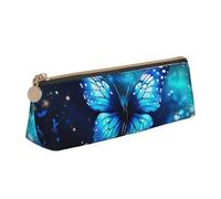 Longzehao Blue Starry Butterfly1 - Estuche triangular simple para guardar artículos de oficina, cosméticos, artículos de tocador, Blanco, One Size, Art Deco