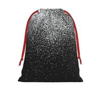 Longzehao Bolsa de regalo de Navidad con estampado de brillo plateado brillante con cordón de tela ultrasuave, bolsas de regalo multifuncionales.