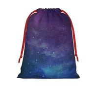Longzehao Bolsa de regalo de Navidad con estampado interestelar de tela de terciopelo ultra suave con diseño de galaxia y estrellas, bolsas de regalo multiusos.