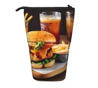 Longzehao Bolsa telescópica con estampado de pata de pollo para bebidas, estuche de almacenamiento para bolígrafos, estuche portátil de pie, Negro, One Size