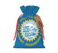 Longzehao Bolsas de regalo con cordón de Navidad con estampado de bandera de Dakota del Sur, bolsa de regalo para Navidad, vacaciones, fiesta de cumpleaños