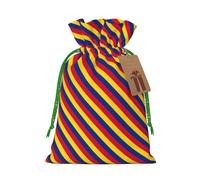 Longzehao Bolsas de regalo con cordón de Navidad con estampado de bandera de Rumania, bolsa de regalo para Navidad, vacaciones, fiesta de cumpleaños