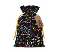 Longzehao Bolsas de regalo con cordón de Navidad con estampado de fórmula matemática, bolsa de regalo para Navidad, vacaciones, fiesta de cumpleaños