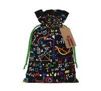 Longzehao Bolsas de regalo con cordón de Navidad con estampado de fórmula matemática, bolsa de regalo para Navidad, vacaciones, fiesta de cumpleaños
