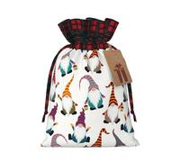 Longzehao Bolsas de regalo con cordón de Navidad con estampado de gnomos divertidos, bolsa de regalo para cumpleaños, vacaciones, fiesta de Navidad
