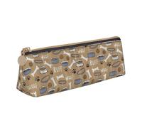 Longzehao Bonito cuenco de hueso de perro con estampado de huellas de perro, simple y triangular, bolsa de almacenamiento para suministros de oficina, cosméticos, artículos de tocador, Blanco, One