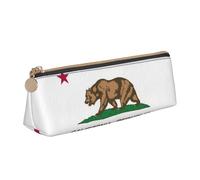 Longzehao California State Flag Print Simple Triangular Pen Bag Bolsa de almacenamiento para material de oficina, cosméticos, artículos de tocador, blanco, talla única, Art Deco, Blanco 1, One size,