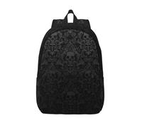 Longzehao Canvas Fashions - Mochilas de papel pintado gótico con estampado de calavera, casual, ligera, deportiva, bolsa de viaje multiusos, Negro -, M, Mochilas de viaje