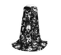 Longzehao Capa con capucha con estampado de calavera punk blanca para jóvenes con disfraz de Halloween, Navidad, cosplay, capa con capucha