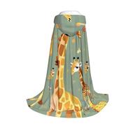 Longzehao Capa con capucha con estampado de jirafas de dibujos animados salvajes para jóvenes con disfraz de Halloween, Navidad, cosplay, capa con capucha