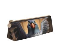 Longzehao Cartoon Pigeon 1 Print - Estuche triangular simple para guardar artículos de oficina, cosméticos, artículos de tocador, Blanco, One Size, Art Deco