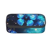 Longzehao Compartimiento de gran capacidad Blue Starry Butterfly1 Bolsa de impresión Bolsa de almacenamiento de material de oficina, Negro, de un tamaño, Art Deco, Negro 1, One size, Art Deco