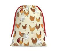 Longzehao Cordón de tela de terciopelo ultra suave A Pan o Chickens Print Christmas Present Bag, Bolsas de regalo multifunción.