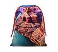 Longzehao Cordón de tela de terciopelo ultra suave Beauty Grand Canyon Print Christmas Present Bag, Bolsas de regalo multifunción.