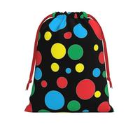 Longzehao Cordón de tela de terciopelo ultra suave Twister lunares impresión Navidad bolsa de regalo, bolsas de regalo multifunción.