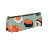 Longzehao Delicioso sushi 1 impresión Simple triangular bolsa de almacenamiento de material de oficina, cosméticos, artículos de tocador, blanco, talla única, Art Deco, Blanco 1, One size, Art Deco