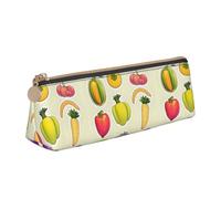 Longzehao Dibujos animados vegetales fruta impresión simple triangular pluma bolsa de almacenamiento para suministros de oficina, cosméticos, artículos de tocador, blanco, un tamaño, Art Deco, Blanco