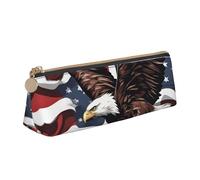 Longzehao Eagle with USA Flag Print Simple Triangular Estuche de almacenamiento de material de oficina, cosmética, artículos de tocador, blanco, talla única, Art Deco, Blanco 1, One size, Art Deco