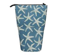 Longzehao Estrella de mar costa lana impresión telescópica lápiz bolsa titular de la pluma pop up almacenamiento caso, de pie portátil pluma, negro, talla única, Negro 1, One size