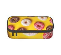 Longzehao Estuche de almacenamiento de gran capacidad con estampado de donut para papelería, negro, talla única, arte deco, Negro, One Size, Art Deco