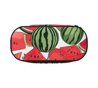 LONGZEHAO Estuche de almacenamiento rectangular simple con estampado de sandía roja para suministros de oficina, cosméticos, artículos de tocador