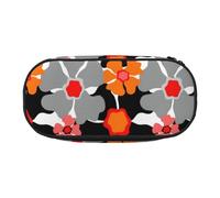 LONGZEHAO Estuche de almacenamiento rectangular simple con estampado floral retro para suministros de oficina, cosméticos, artículos de tocador