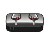 Longzehao Estuche de gran capacidad con estampado de copas de vino, bolsa de almacenamiento para suministros de oficina, Negro, One Size, Art Deco
