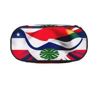 LONGZEHAO Estuche rectangular simple con estampado de bandera de Costa Rica para suministros de oficina, cosméticos, artículos de tocador