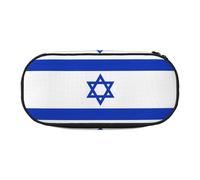 LONGZEHAO Estuche rectangular simple con estampado de bandera israelí para suministros de oficina, cosméticos, artículos de tocador