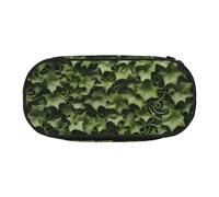 LONGZEHAO Estuche rectangular simple con estampado de hiedra floral para suministros de oficina, cosméticos, artículos de tocador