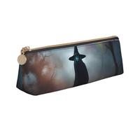 Longzehao Estuche triangular simple con diseño de sombrero de bruja de Halloween, arcoíris, bolsa de almacenamiento para suministros de oficina, cosméticos, artículos de tocador, Blanco, One Size, Art