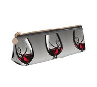 Longzehao Estuche triangular simple con estampado de copas de vino, bolsa de almacenamiento para suministros de oficina, cosméticos, artículos de tocador, Blanco, One Size, Art Deco